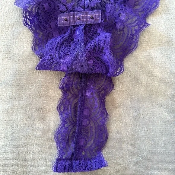 Vintage Victoria's Secret Purple Lace Lingerie Bodysuit Size M - Picture 7 of 12